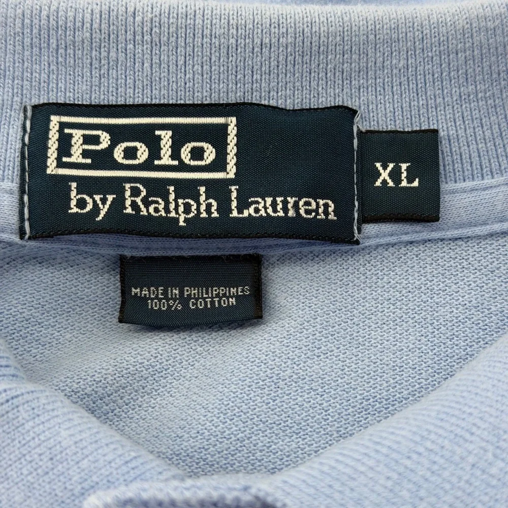 Polo Ralph Lauren Polo Shirt Mens XL Light Blue Classic Pique Short Sleeve Logo